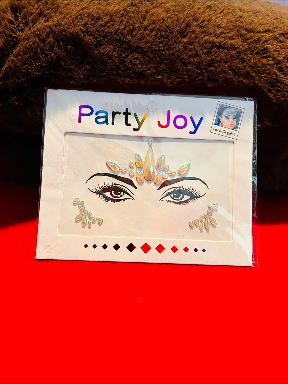 Iridescent Face Gem Sticker - Clear/Opal Accent